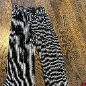 Lilla P Black and Cream Striped Pants